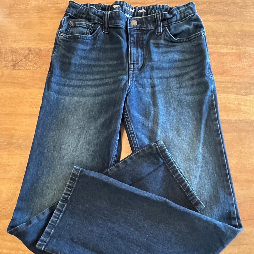 Cat & Jack Jeans Boys 16 Youth Blue Denim Straight Leg Stretch Dark Wash